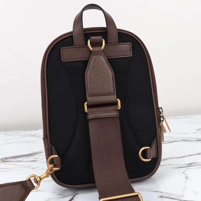 Gucci Unisex Ophidia GG Small Crossbody Bag Beige Ebony Supreme Canvas