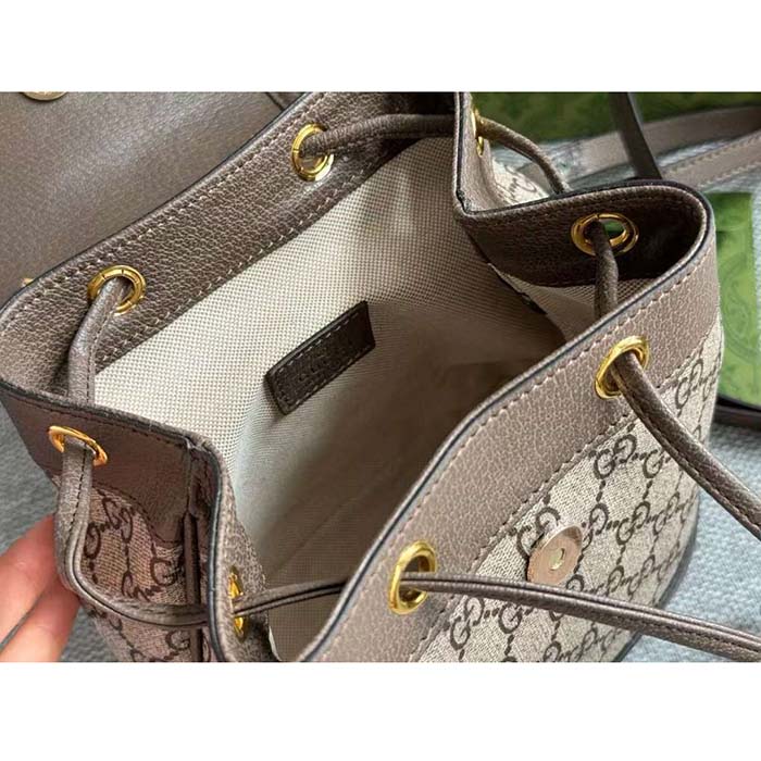 Gucci Unisex Ophidia Mini Backpack Beige Ebony GG Supreme Canvas