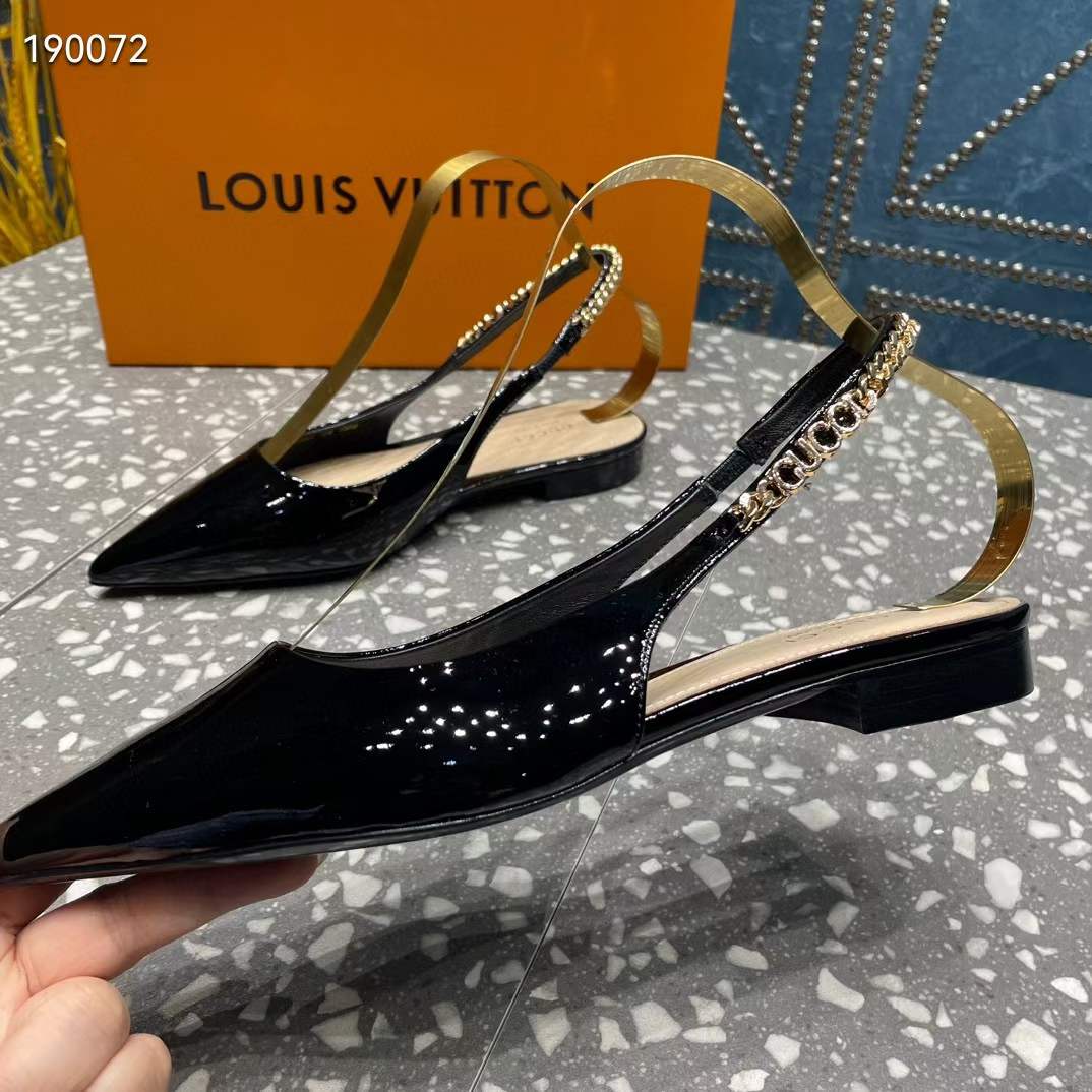 Gucci Women GG Gucci Signoria Ballet Flat Black Patent Leather Pointed Toe