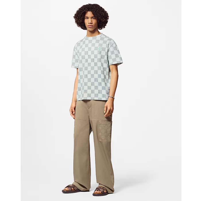 Louis Vuitton LV Men Printed Short-Sleeved Cotton T-Shirt Regular Fit 1AFR22