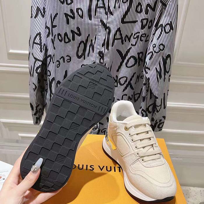 Louis Vuitton LV Unisex Neo Run Away Sneaker Light Beige Monogram Denim 1ACKV4