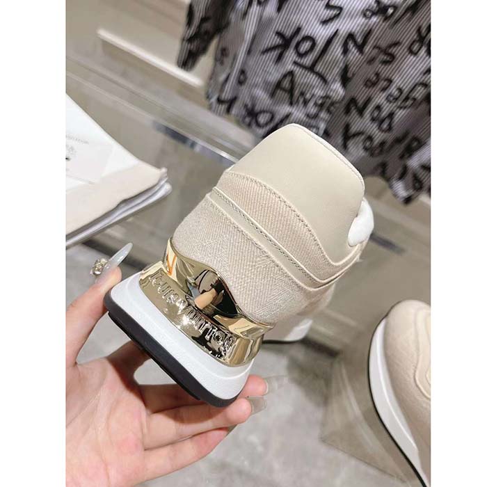 Louis Vuitton LV Unisex Neo Run Away Sneaker Light Beige Monogram Denim 1ACKV4