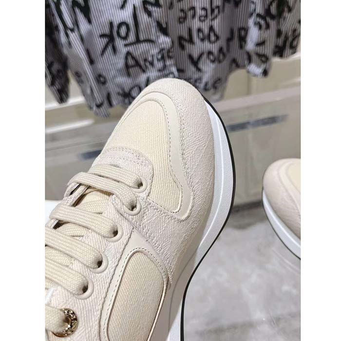 Louis Vuitton LV Unisex Neo Run Away Sneaker Light Beige Monogram Denim 1ACKV4