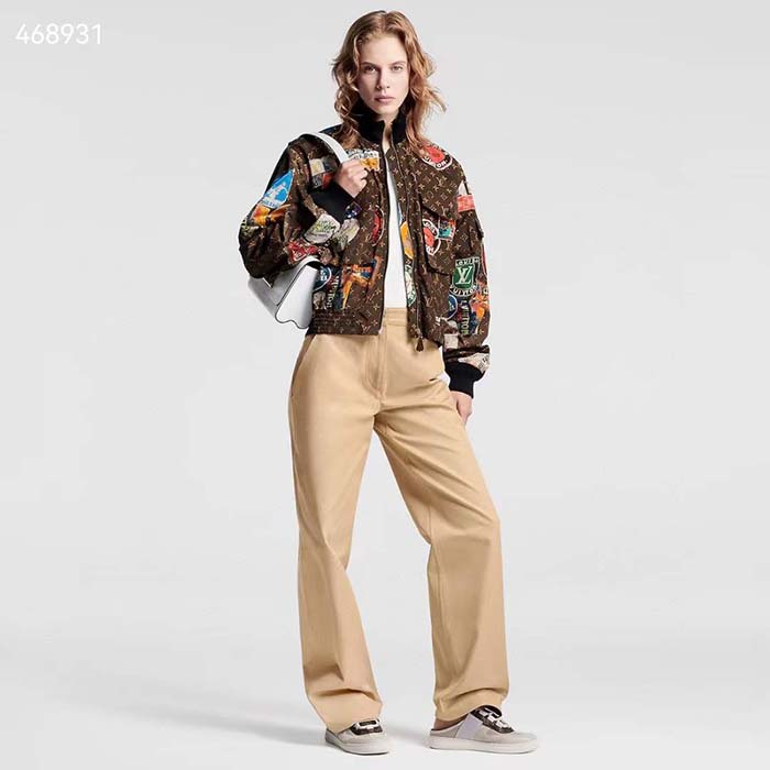 Louis Vuitton LV Women Flight Mode Monogram Jacquard Jacket Polyamide Elastane Multicolor Brown