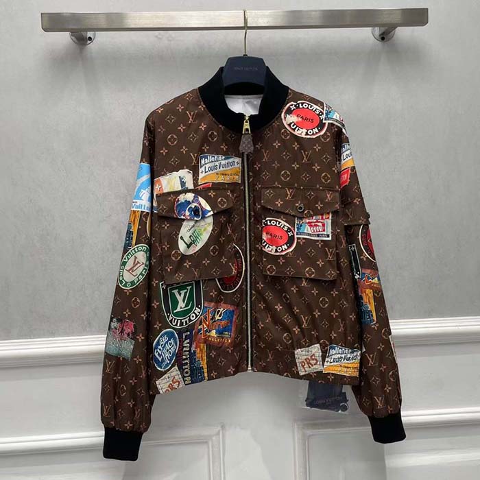 Louis Vuitton LV Women Flight Mode Monogram Jacquard Jacket Polyamide Elastane Multicolor Brown