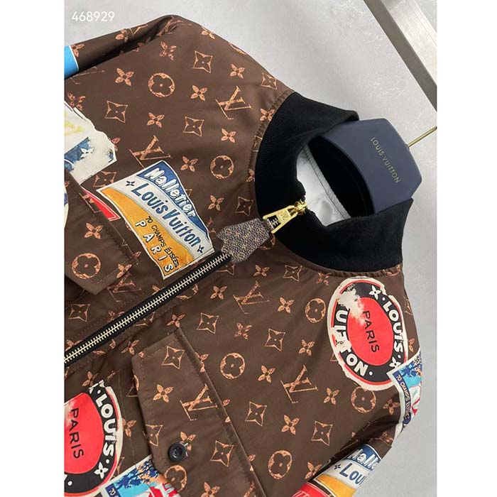 Louis Vuitton LV Men Flight Mode Monogram Jacquard Jacket Polyamide Elastane Multicolor Brown