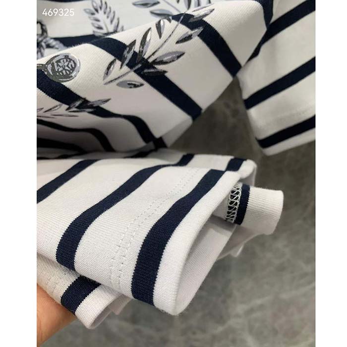 Louis Vuitton LV Men Striped Anchor Crop Top Cotton Deep Marine 1AFMTJ