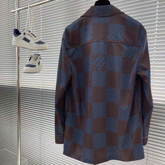 Louis Vuitton Women LV Long-Sleeved Damier Silk Pyjama Shirt Pyjama Fit 1AFJD0