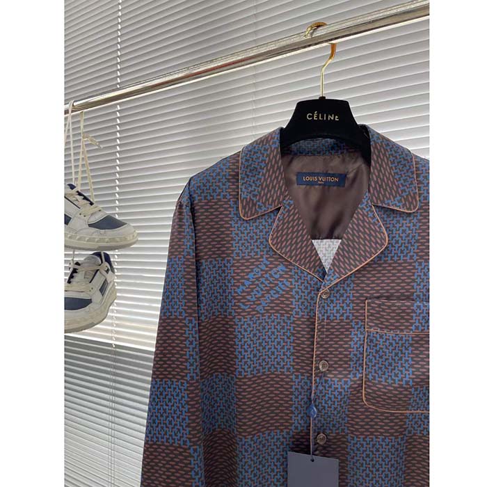 Louis Vuitton Women LV Long-Sleeved Damier Silk Pyjama Shirt Pyjama Fit 1AFJD0