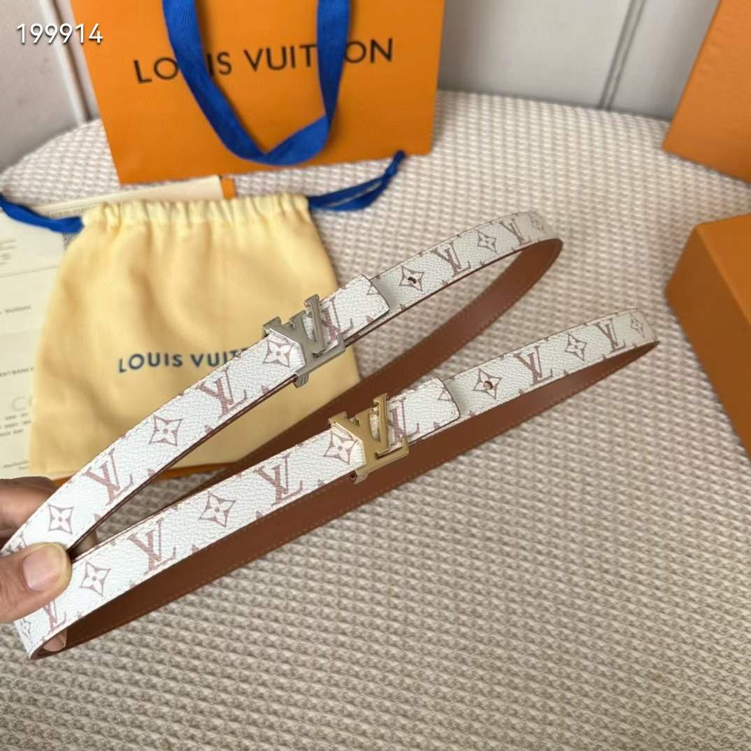 Louis Vuitton Unisex LV Iconic 20 MM Reversible Belt Monogram Dune Canvas M8495U
