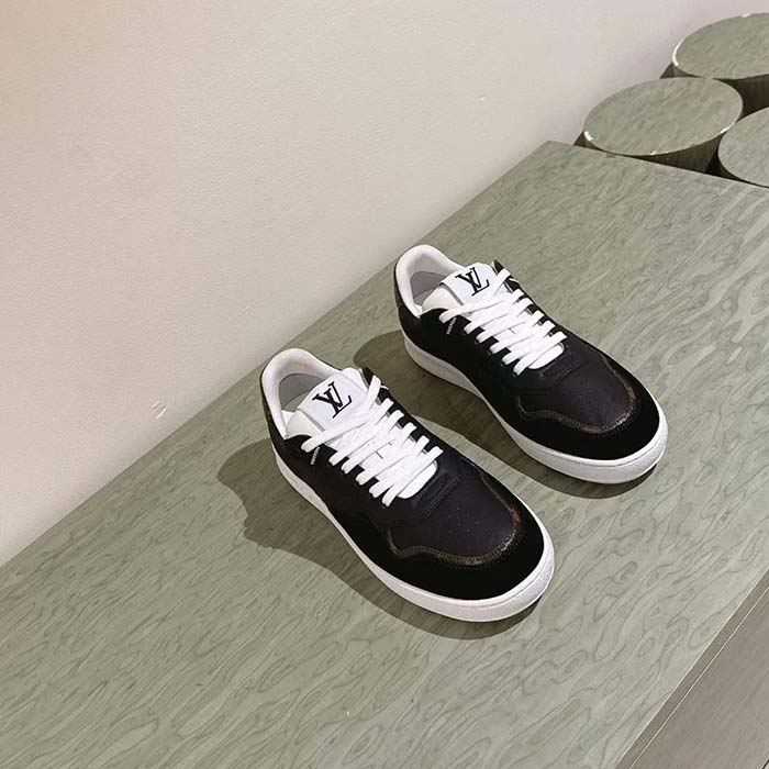 Louis Vuitton Unisex LV Stadium Sneaker Black Monogram-Debossed Calf Leather 1ACUJ3