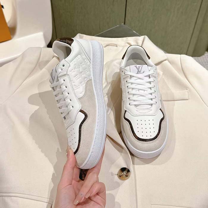 Louis Vuitton Unisex LV Stadium Sneaker White Monogram-Debossed Calf Leather 1ACUIN