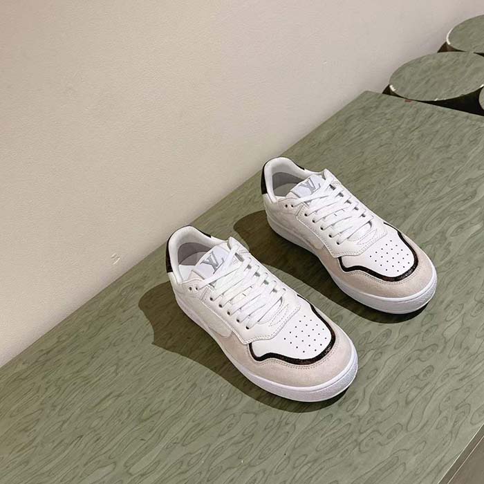 Louis Vuitton Unisex LV Stadium Sneaker White Monogram-Debossed Calf Leather 1ACUIN