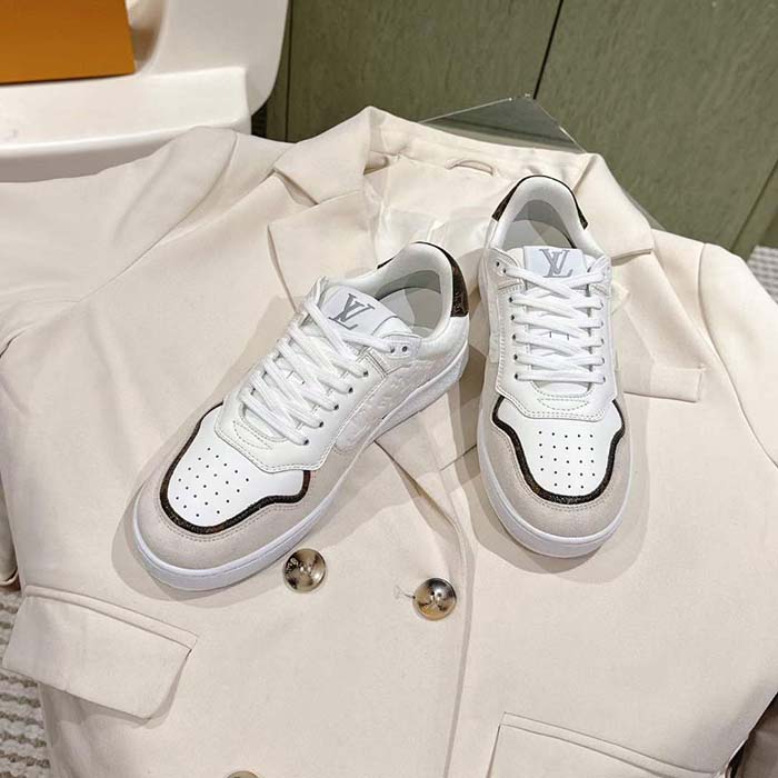 Louis Vuitton Unisex LV Stadium Sneaker White Monogram-Debossed Calf Leather 1ACUIN