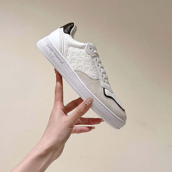 Louis Vuitton Unisex LV Stadium Sneaker White Monogram-Debossed Calf Leather 1ACUIN