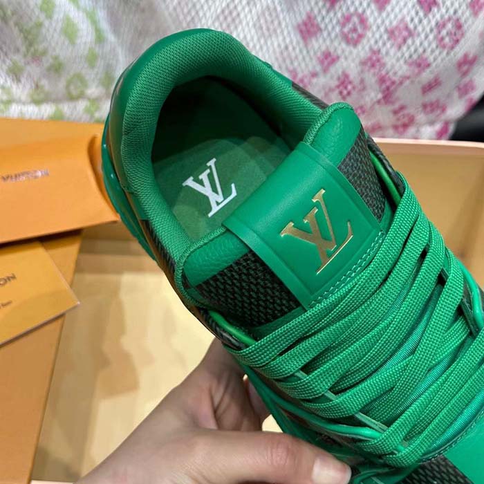 Louis Vuitton Unisex LV Trainer Sneaker Green Damier Calf Leather 1ACN5D
