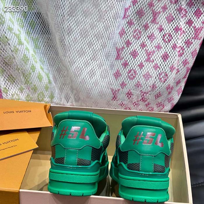 Louis Vuitton Unisex LV Trainer Sneaker Green Damier Calf Leather 1ACN5D