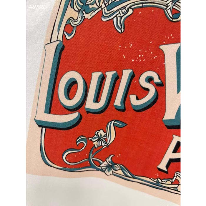 Louis Vuitton Women Flight Mode LV Travel Stamp T-Shirt Cotton White 1AFN04