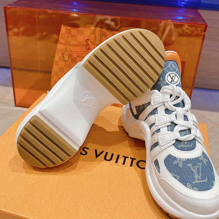 Louis Vuitton Women LV Archlight Sneaker Blue Monogram Denim Double Laces 1AC272