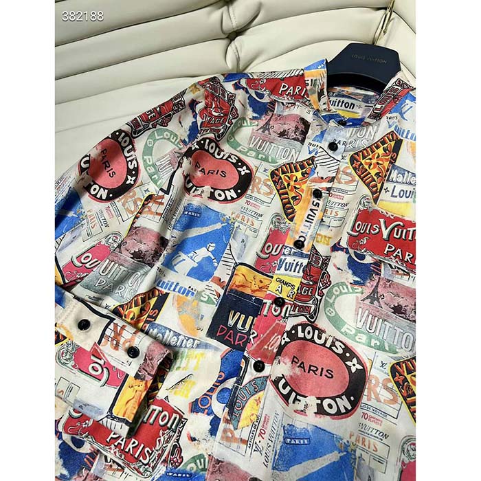 Louis Vuitton Men LV Flight Mode Elysee Palace Silk Shirt Ivory 1AFKYS