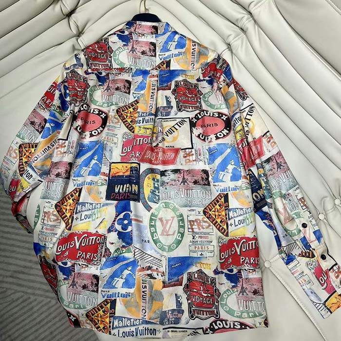 Louis Vuitton Men LV Flight Mode Elysee Palace Silk Shirt Ivory 1AFKYS