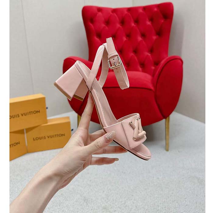 Louis Vuitton Women LV Shake Sandal Nude Pink Patent Calf Leather 1ABVVP