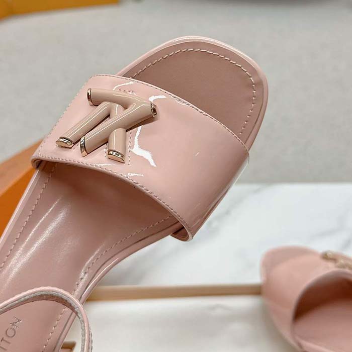 Louis Vuitton Women LV Shake Sandal Nude Pink Patent Calf Leather 1ABVVP