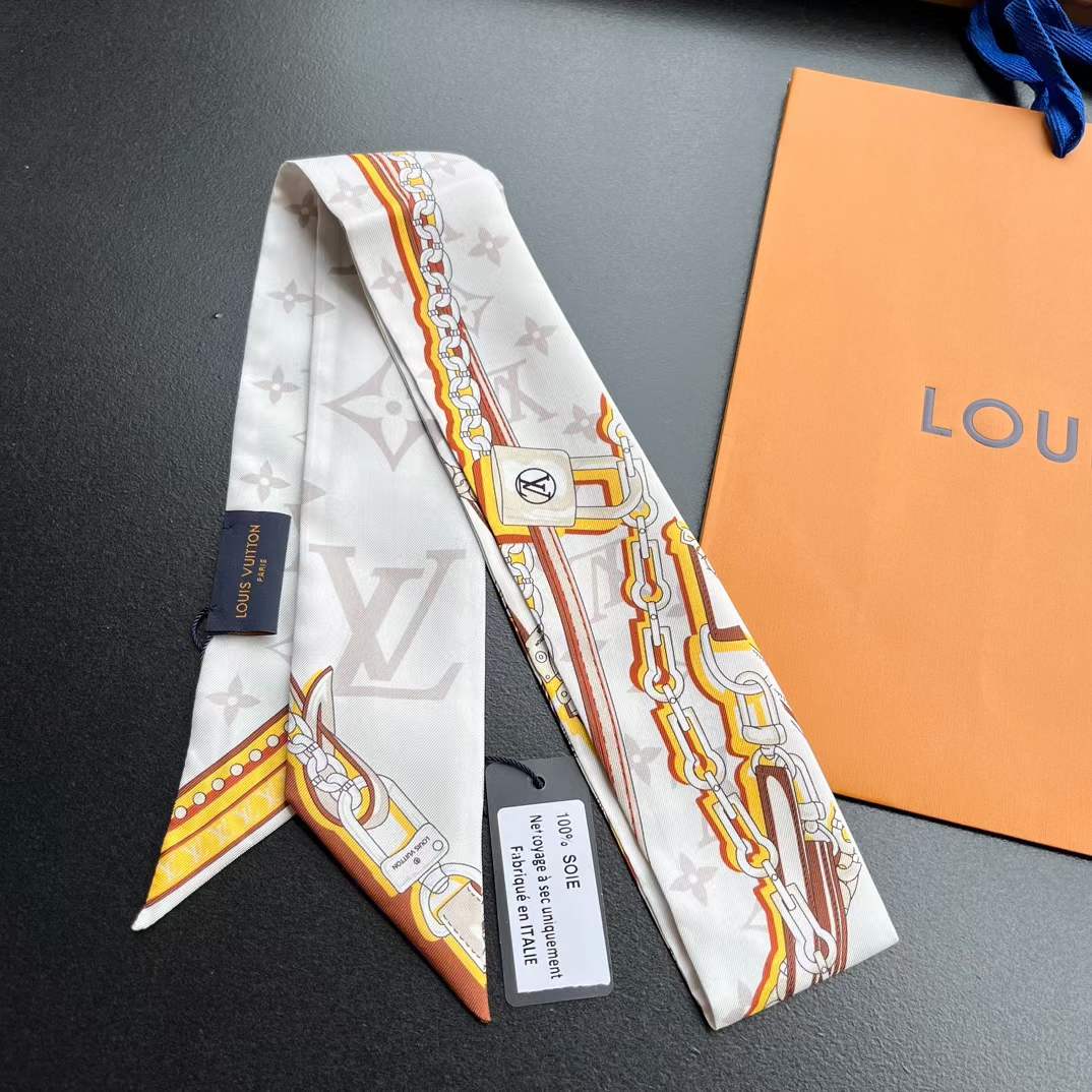 Louis Vuitton Women LV Ultimate Monogram Bandeau Beige Silk Inkjet Print M77777