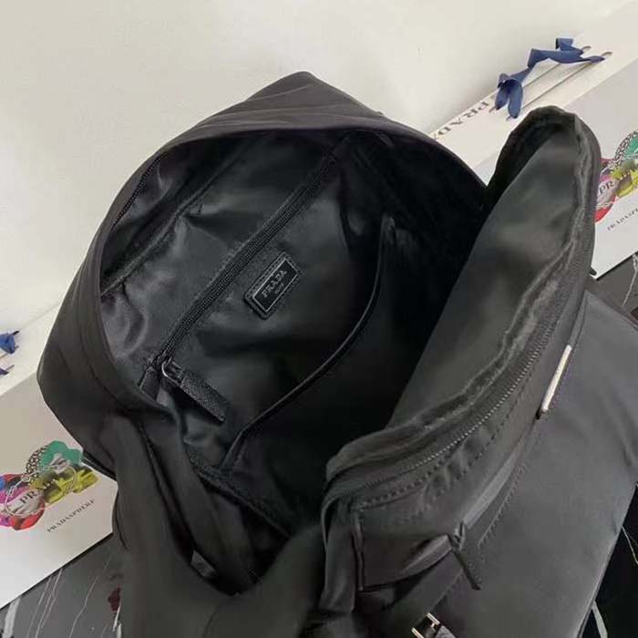 Prada Unisex Re-Nylon Saffiano Leather Backpack Black Fabric Zipper