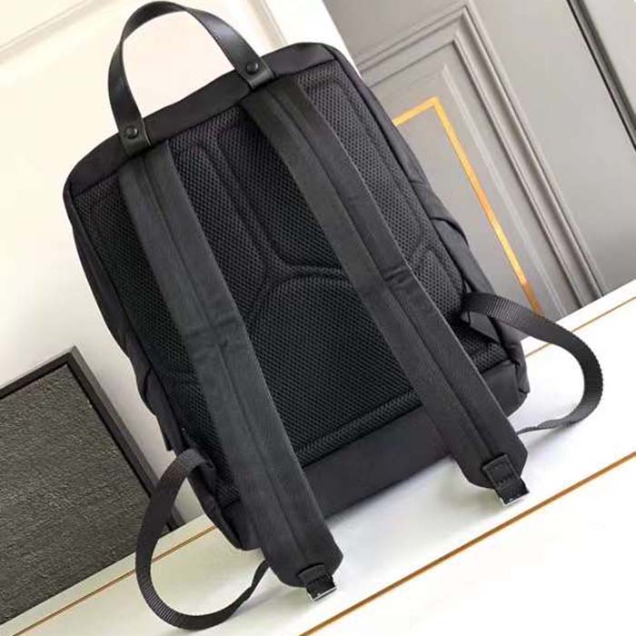 Prada Unisex Re-Nylon Saffiano Leather Backpack Black Fabric Zipper Closure