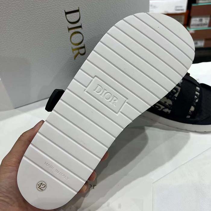 Dior CD Unisex Dior Alpha Sandal Beige Black Dior Oblique Jacquard