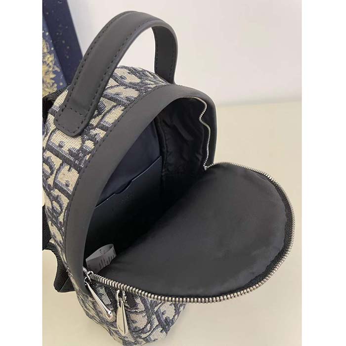 Dior Unisex CD Kids’ Mini Rider Backpack Beige Black Dior Oblique Jacquard