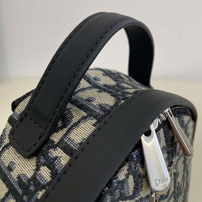 Dior Unisex CD Kids’ Mini Rider Backpack Beige Black Dior Oblique Jacquard