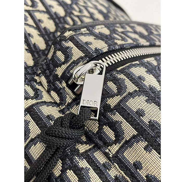 Dior Unisex CD Kid’s Rider Sling Bag Beige Blue Dior Oblique Jacquard