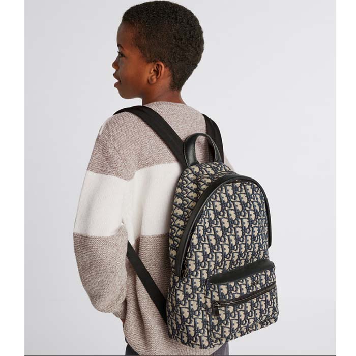 Dior Unisex CD Kid’s Rider Sling Bag Beige Blue Dior Oblique Jacquard