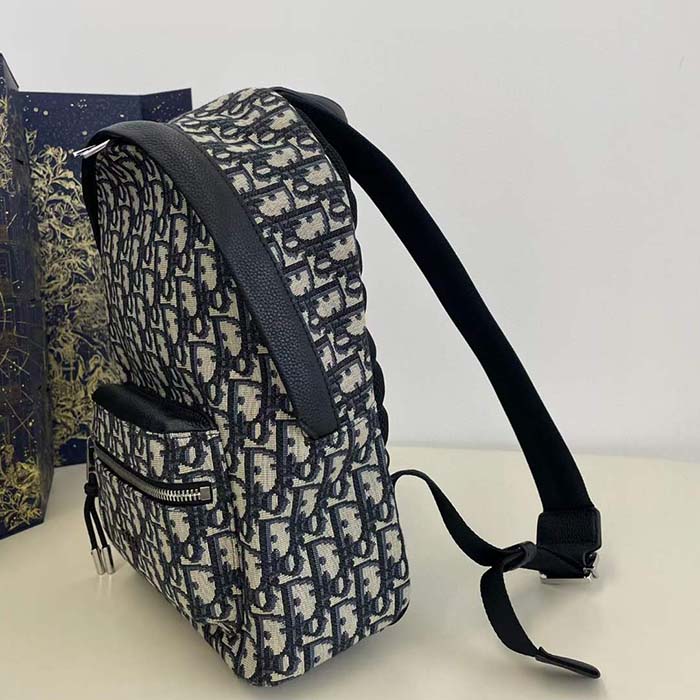 Dior Unisex CD Kid’s Rider Sling Bag Beige Blue Dior Oblique Jacquard