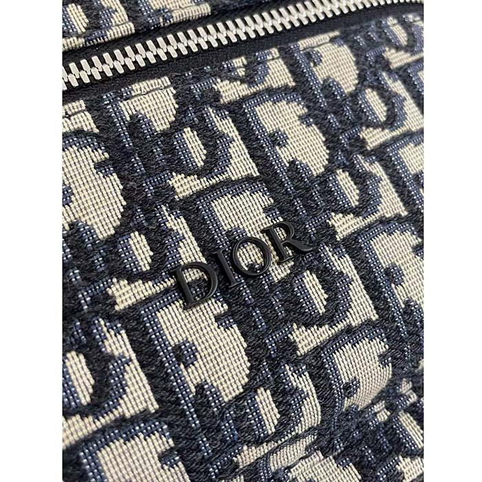 Dior Unisex CD Kid’s Rider Sling Bag Beige Blue Dior Oblique Jacquard