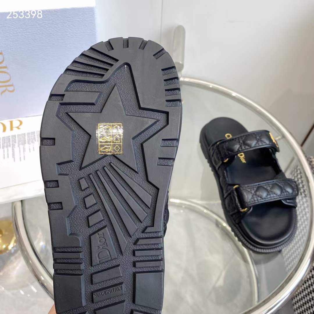 Dior Women CD Dioract Sandal Black Quilted Cannage Calfskin Reference: KCO005CQC_S900