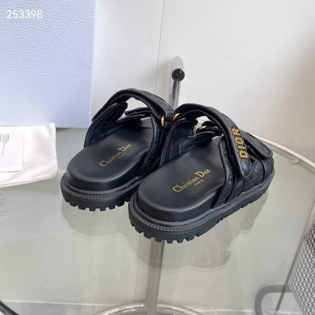 Dior Women CD Dioract Sandal Black Quilted Cannage Calfskin Reference: KCO005CQC_S900