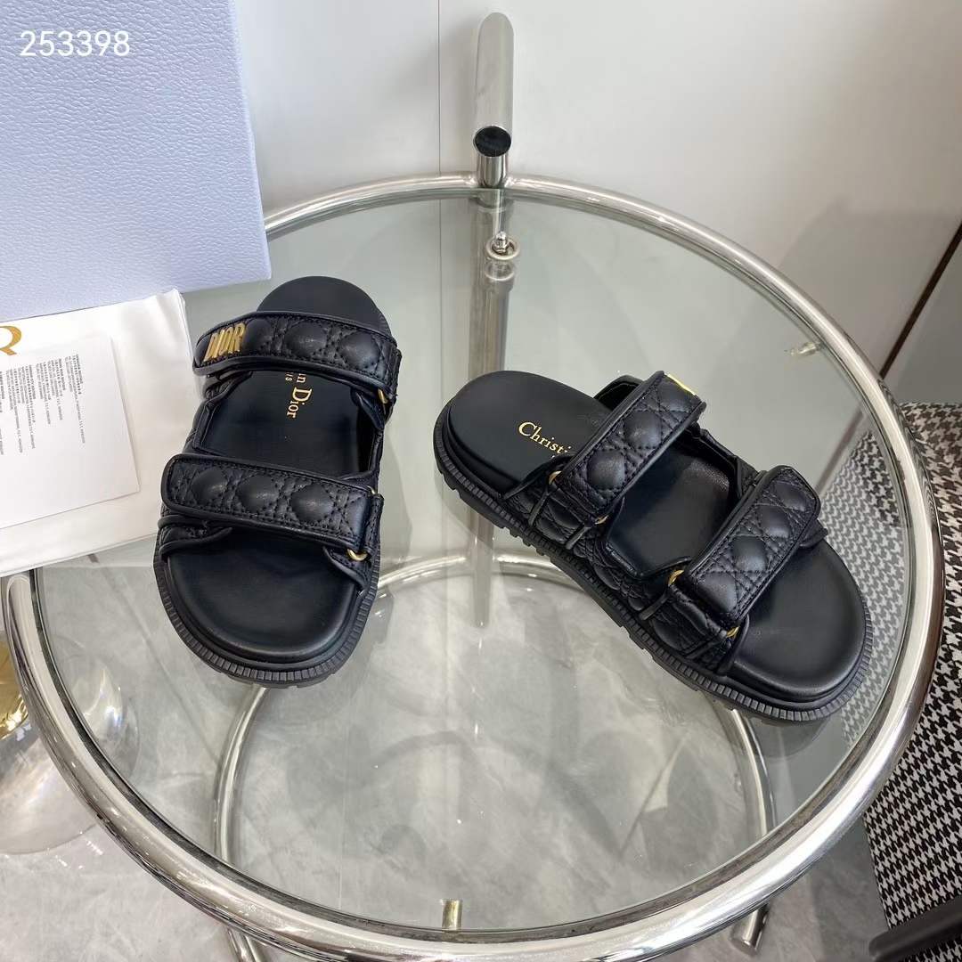 Dior Women CD Dioract Sandal Black Quilted Cannage Calfskin Reference: KCO005CQC_S900