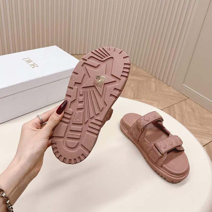 Dior Women CD Dioract Sandal Nude Quilted Cannage Calfskin