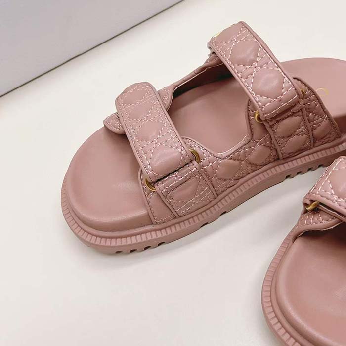 Dior Women CD Dioract Sandal Nude Quilted Cannage Calfskin