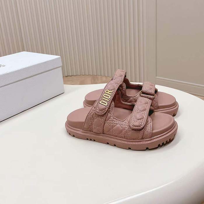 Dior Women CD Dioract Sandal Nude Quilted Cannage Calfskin
