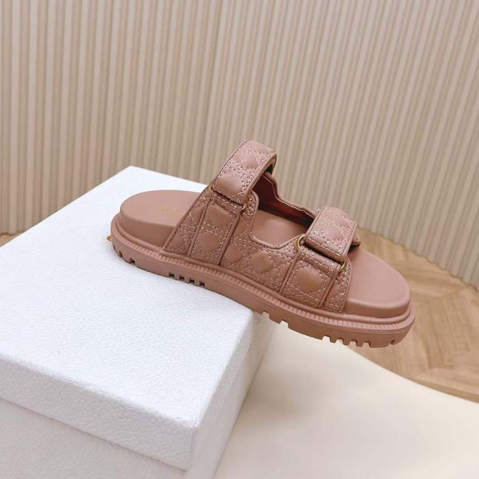Dior Women CD Dioract Sandal Nude Quilted Cannage Calfskin