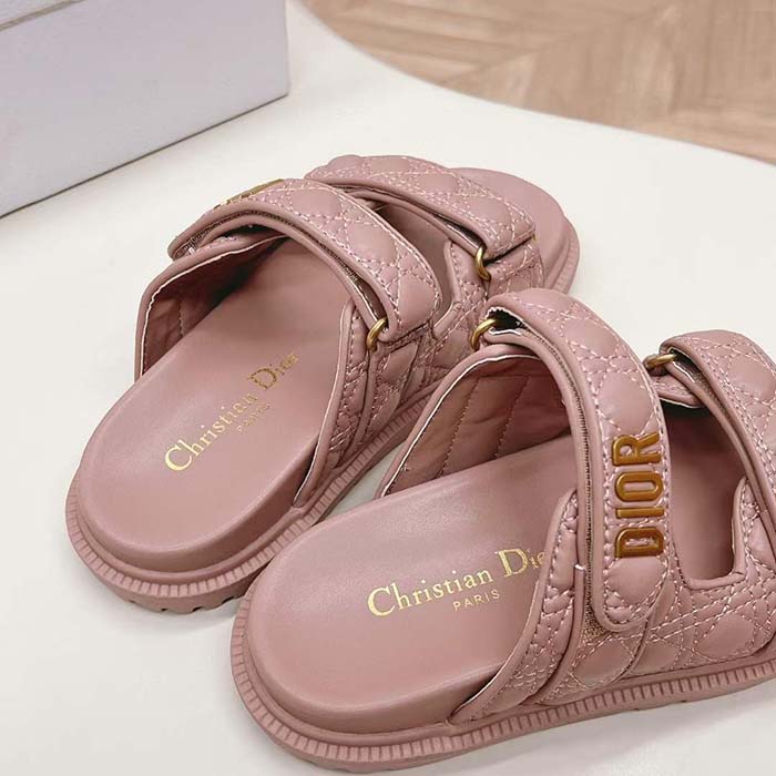 Dior Women CD Dioract Sandal Nude Quilted Cannage Calfskin
