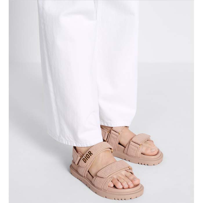 Dior Women CD Dioract Sandal Nude Quilted Cannage Calfskin