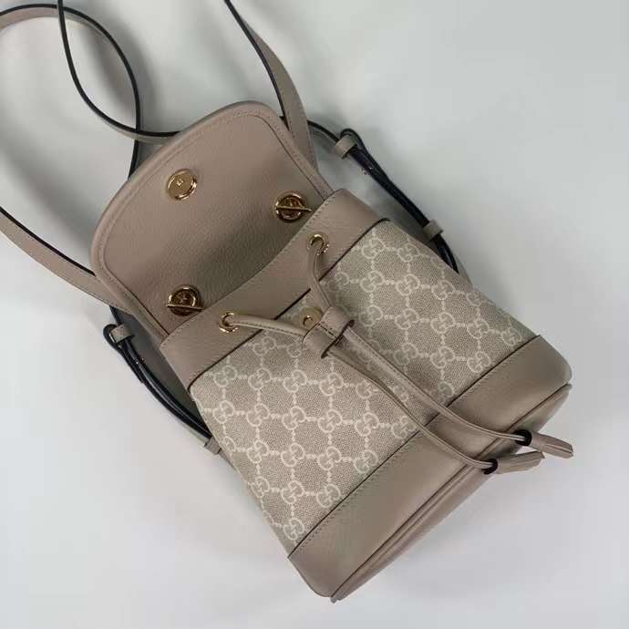 Gucci Unisex Ophidia Mini Backpack Beige White GG Supreme Canvas Double G