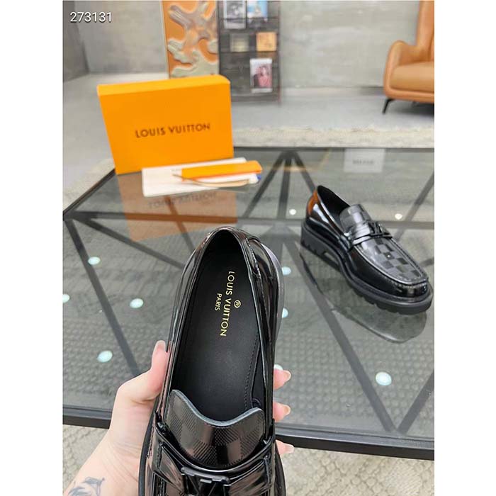 Louis Vuitton LV Unisex Major Loafer Black Damier Glazed Calf Leather Micro 1AC5WE