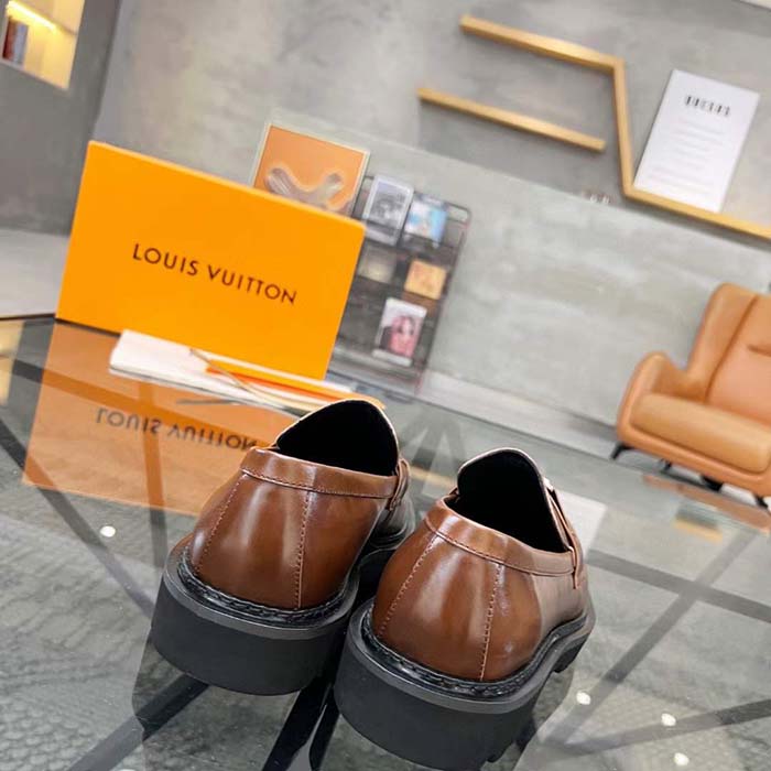 Louis Vuitton LV Unisex Major Loafer Moka Brown Damier Glazed Calf Leather Micro 1AC5XW