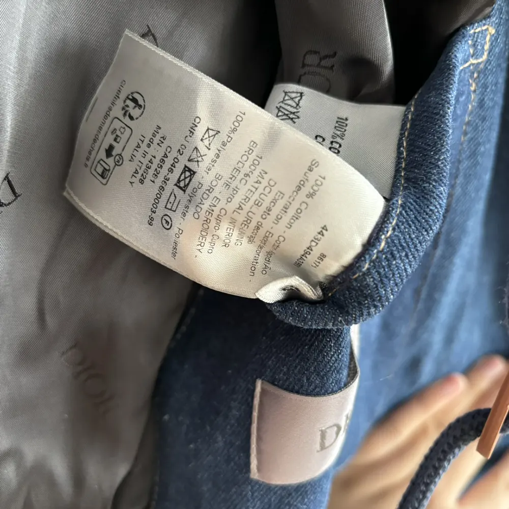 Dior Women Christian Dior Tag Hooded Jacket Blue Cotton Denim